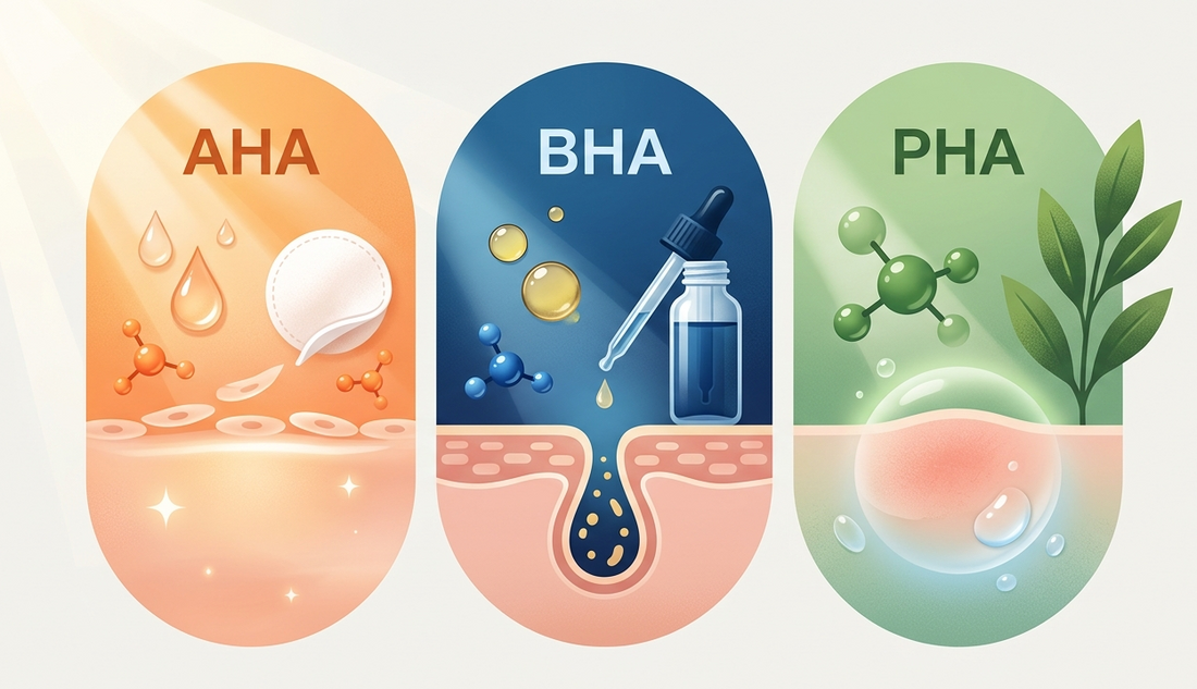 AHA, BHA, PHA : quel exfoliant chimique choisir pour ta peau ?