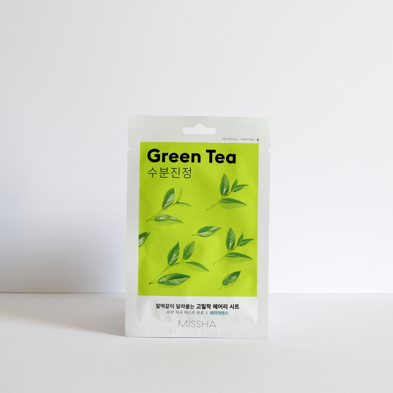 Masque tissu Missha thé vert (Airy Fit Sheet Mask) : antioxydant et éclat