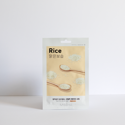 Masque tissu Missha riz (Airy Fit Sheet Mask) : éclat et teint unifié